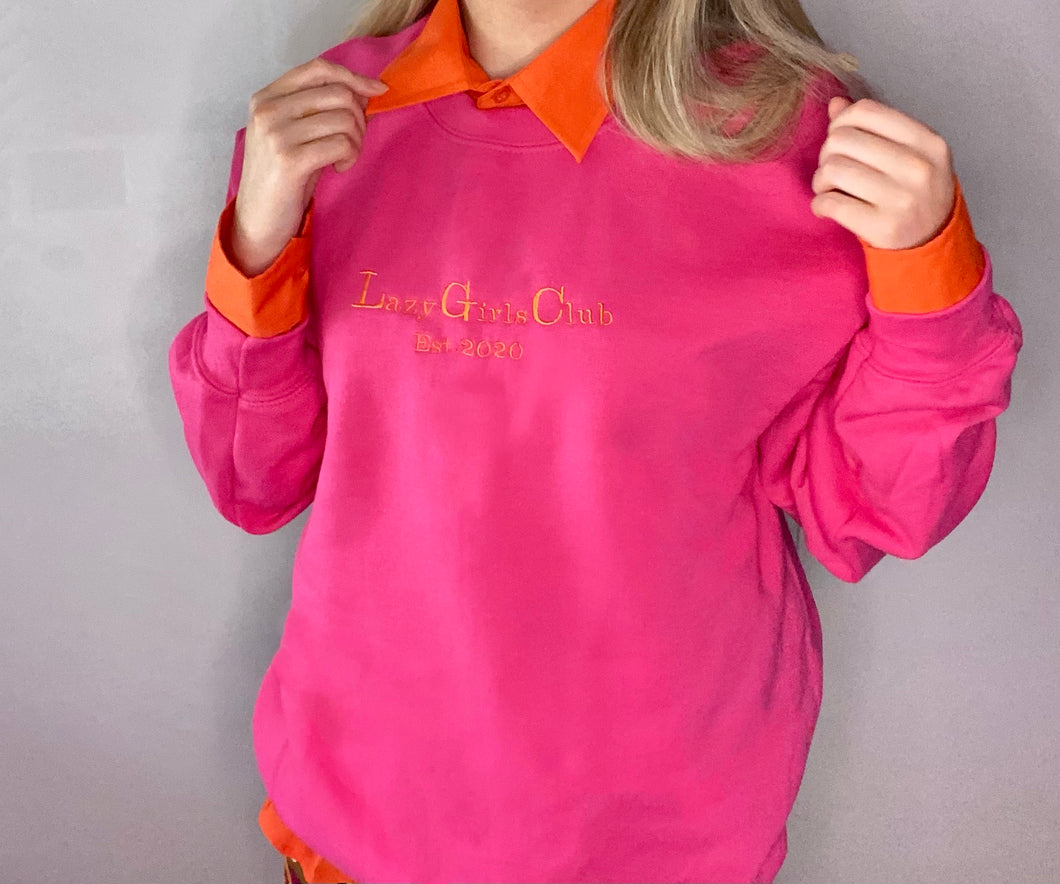 Hot Suff Pink Sweatshirt - OG Pink Embroidery